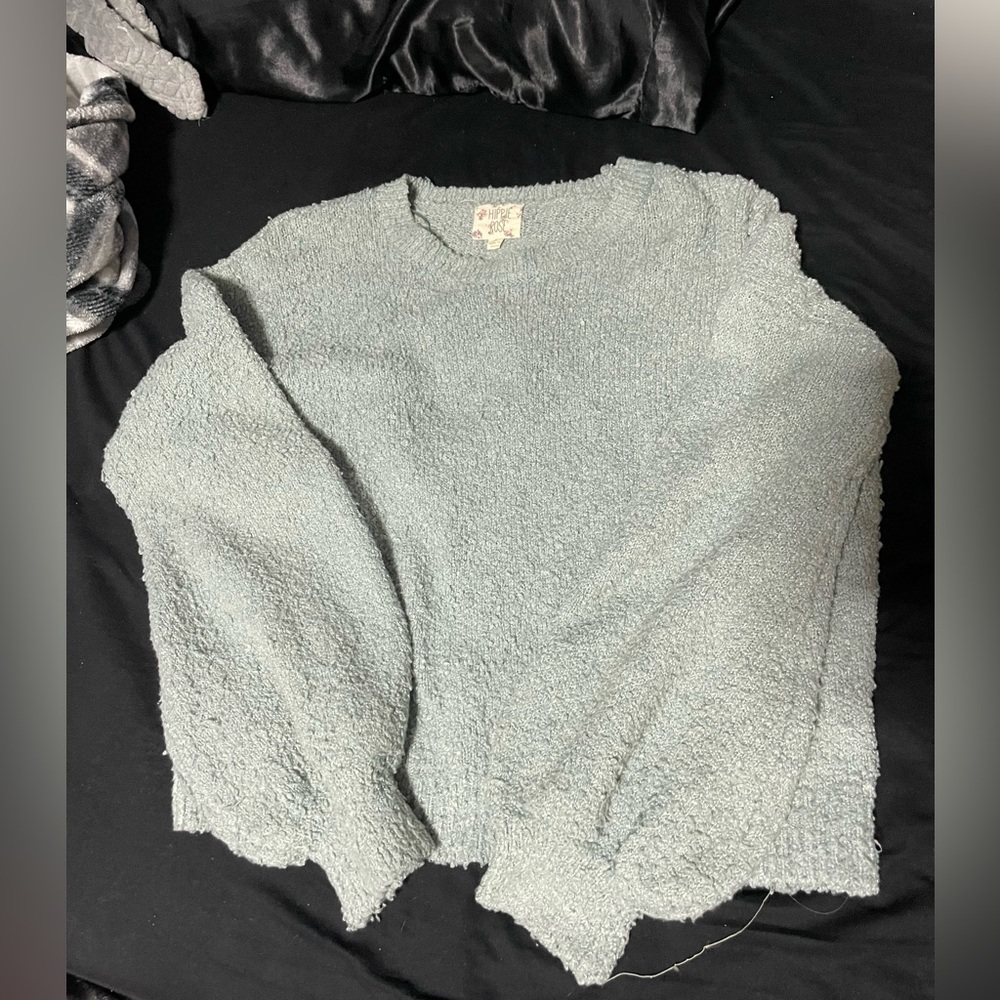 Hippie Rose Light Blue/Teal Sweater